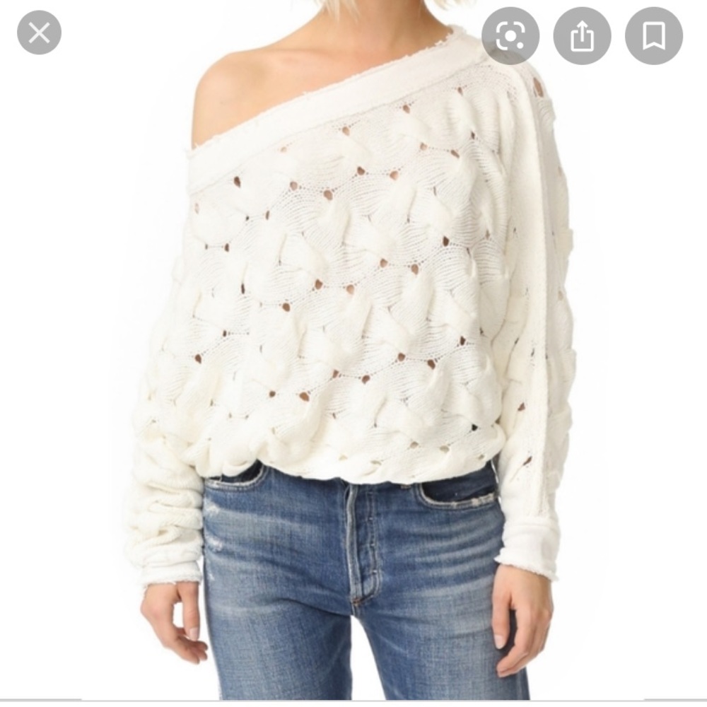 Free People White Desert Sands Sweater